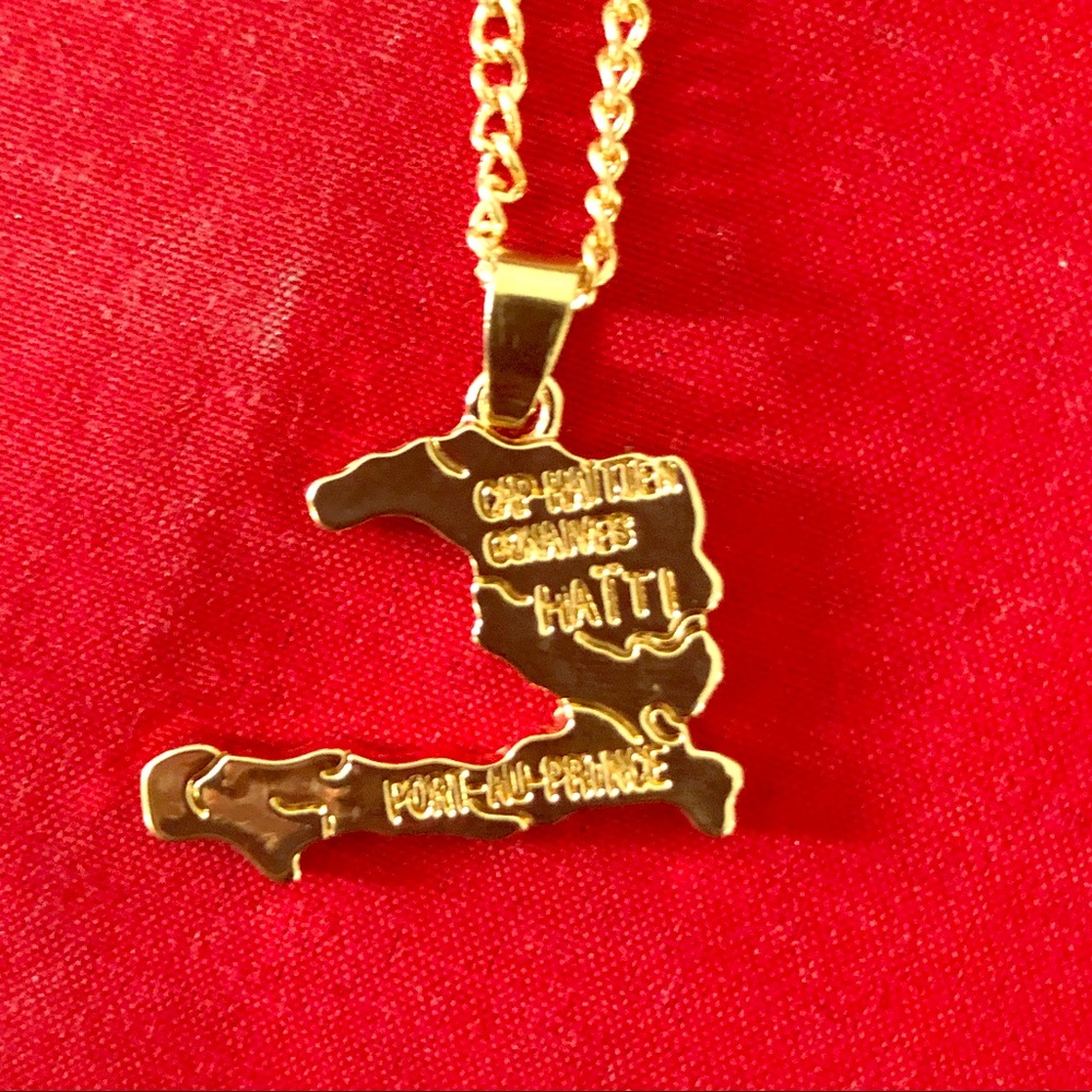 Gold Plated “Island of Haiti” Necklace & Pendant